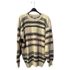 Vintage‎ Tip Top Tailors Sweater Mens XL Crewneck Patterned Knitwear Pullover